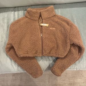 SKIMS S Teddy Zip Up Crop Jacket NWT